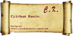 Czirbus Kevin névjegykártya